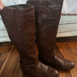 Brown Leather Knee-High Boots